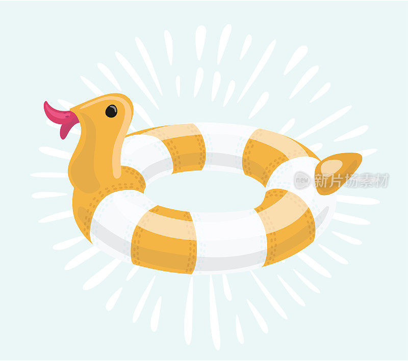 Illustration of Swim ring duck.vector